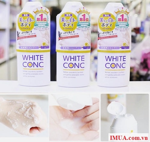 Sử dụng sữa tắm trắng da White Conc Body đơn giản