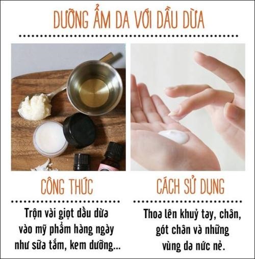 Dưỡng ẩm cho da cực tốt với dầu dừa