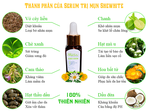 Serum trị mụn Shewhite cho da mềm mịn