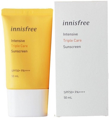Kem chống nắng Innisfree Triple Care không chỉ chống nắng, dưỡng ẩm mà còn ngăn lão hóa cực tốt